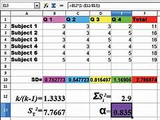 cronbachs alpha berechnen excel calculation of cronbach s alpha in cell e13 with the cronbachs alpha berechnen excel calculation of cronbach s alpha in cell e13 with the