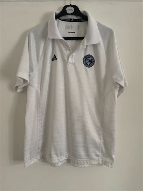 ADIDAS NEW YORK CITY FOOTBALL CLUB MEN'S WHITE POLO S… - Gem