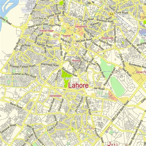 Map Of City Lahore
