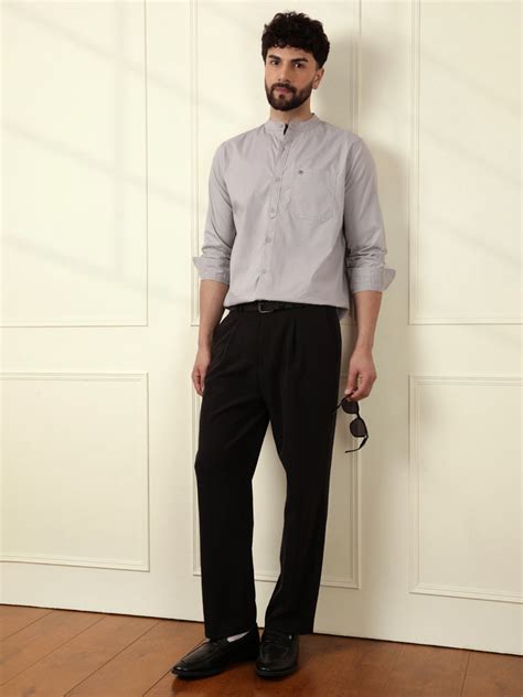 Buy Chinese Collar Shirt | Mandarin Collar Shirt | Wrogn