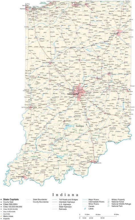 Printable Map Of Indiana With Cities