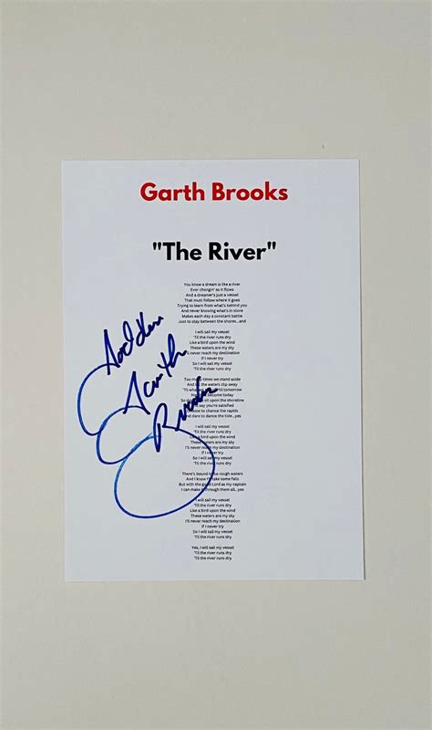 Garth Brooks the River Signed A4 Lyric Sheet - Etsy