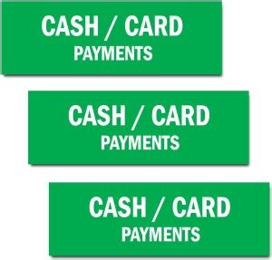 Mindcraftz Cash Card Sign Board Pack of 3 Green color Emergency Sign ...