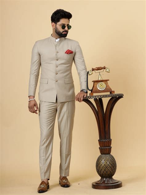 Traditional Khaki Jodhpuri Suit | Perfect for Wedding and Casual wear ...