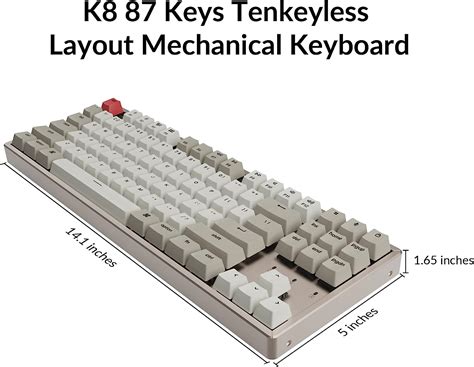 Buy Keychron K8 87 Keys Tenkeyless Layout Wireless Mechanical Gaming ...