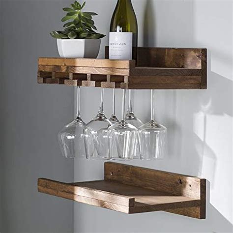 Indigo interiors 5 Wine Bottle Holder Solid Wood Wall Mounted Wine ...