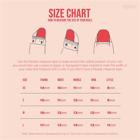 Press-On Nails Size & Length Chart | Nail Sizing Guide
