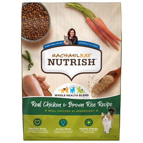 Rachael Ray Nutrish Real Chicken & Brown Rice Recipe Dry Cat Food, 6 lb ...