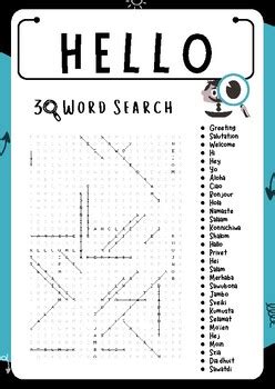 Image result for Word Search World Hello