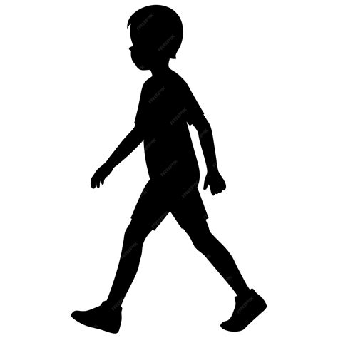 Premium Vector | A Boy vector silhouette black color illustration 3