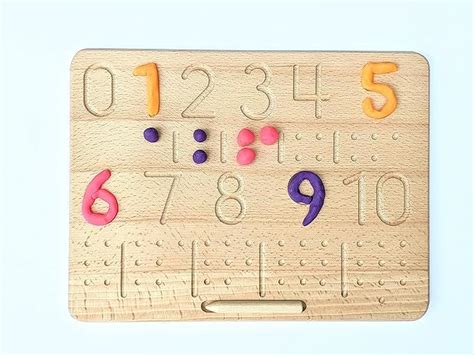 Montessori Double Sided Numbers and Shapes Tracing Board with Wooden ...