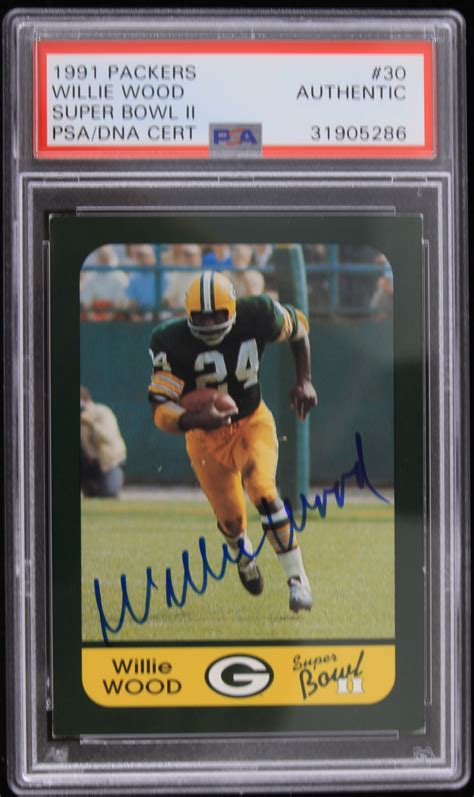 Lot Detail - 1991 WillieWood Green Bay Packers Signed Super Bowl II #30 ...