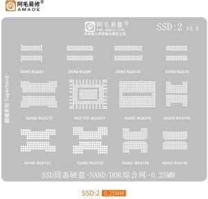 AKT AMAOE SSD-2 STENCIL0.25mm NAND/DDR DDR4-BGA7,DDR5-BGA82 ,DDR4 ...