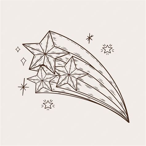 Free Vector | Hand drawn shooting star drawing illustration
