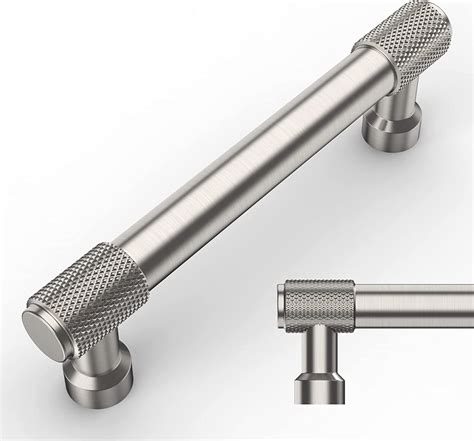 Amerdeco 10 Pack Brushed Satin Nickel Knurled Cabinet Pulls 3 Inch(76mm ...