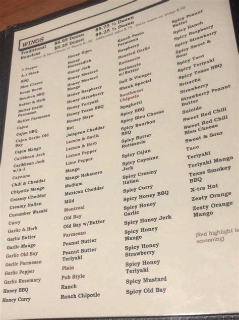 Menu at Beanie's Bar & Grill, Mount Joy