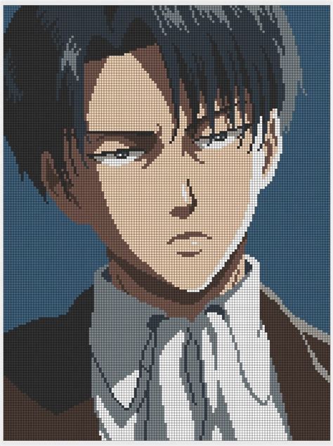 Attack on titan Levi | Pixel art grid, Anime pixel art, Pixel art design