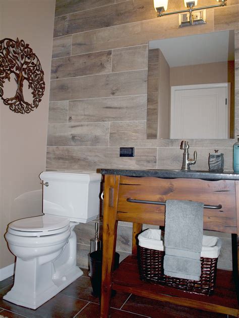 Bathroom Wood Accent Wall