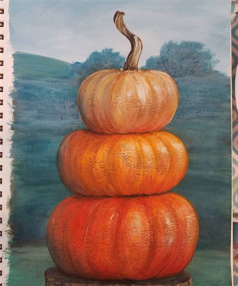 pumpkin painting realistic