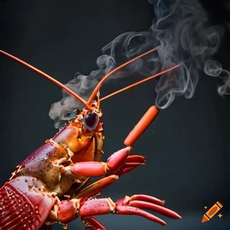 Funny lobster wearing sunglasses and smoking a joint on Craiyon