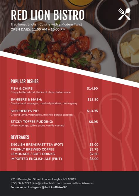 Free Modern Cafeteria Food Menu Template to Edit Online