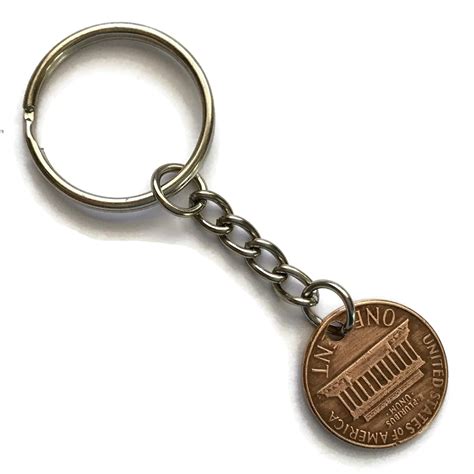 Buy Lucky Penny Stainless Steel Keychain Coin Copper Lincoln Birth Year ...