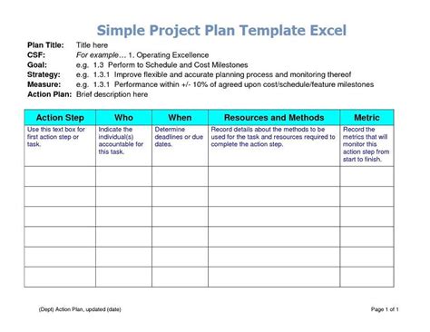 20 Simple Project Plan Template Excel