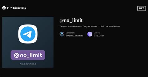 @no_limit | Telegram Usernames | TON Diamonds