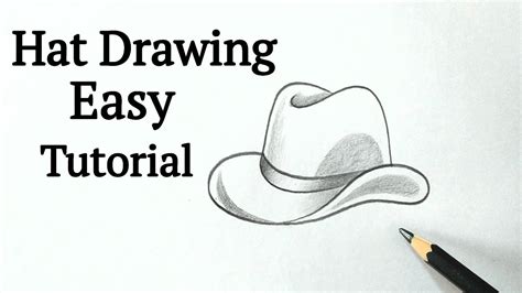 How to draw a Cowboy Hat drawing easy step by step Easy pencil sketches ...