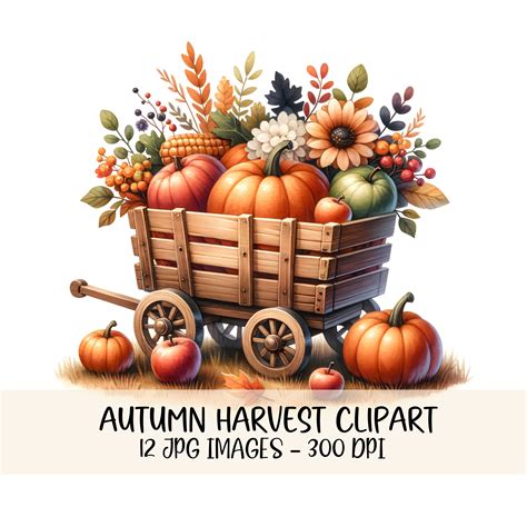 Watercolor Fall Clipart Bundle Autumn Harvest Clip Art Printable ...