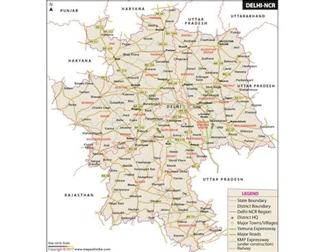 Delhi NCR Region Map (48 Width) : Amazon.in: Office Products