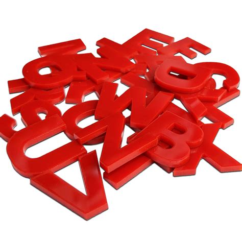 Comet Busters Red PVC Uppercase Alphabet Letters and Numbers for Home