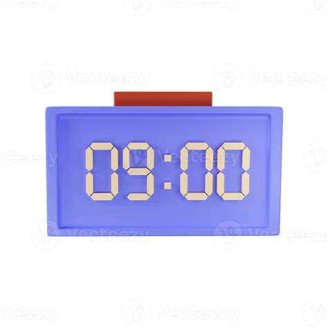 3D Illustration of Blue Digital Clock Display Icon. 23560595 PNG