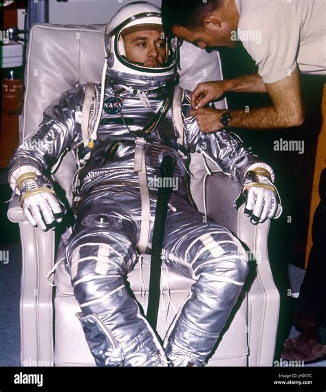 Astronaut Alan B. Shepard, Jr. during suiting for First Manned ...