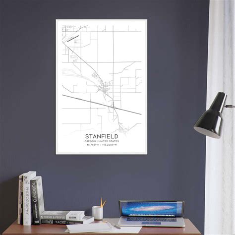 Stanfield Oregon Map Poster, Modern Home Decor Wall Art Print - Custom Maps & Posters