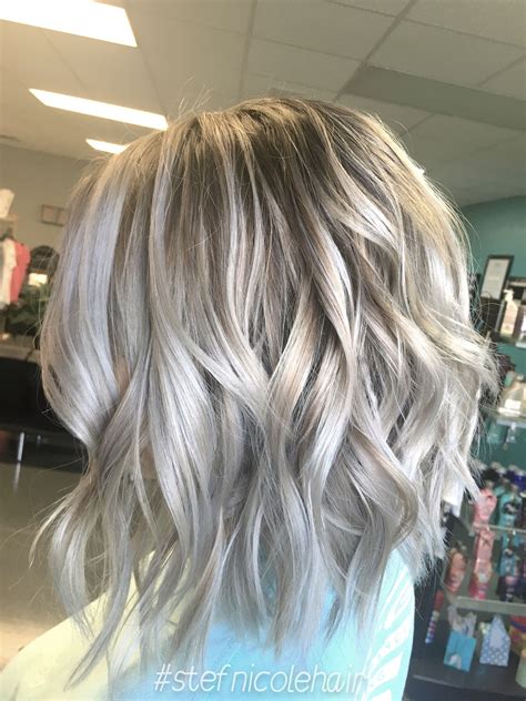 Silver platinum smokey shadow root | Cool blonde hair colour, Grey ...