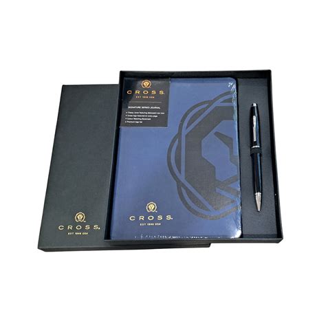 Cross Coventry Black Lacquer Ballpoint Pen + Executive A5 Blue Noteboo