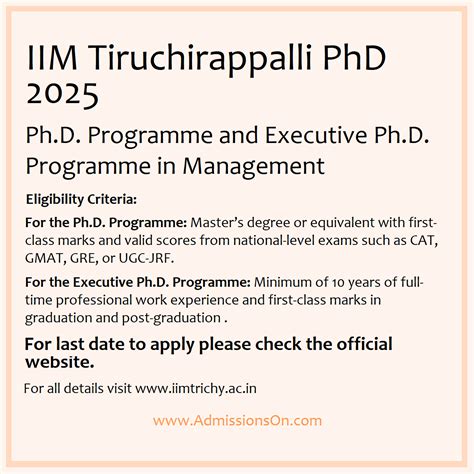 IIM Trichy PhD 2025 - AdmissionsOn