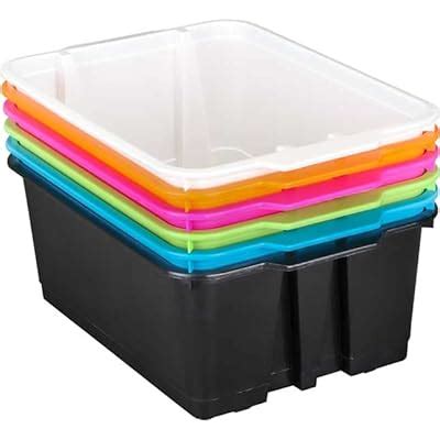 Buy Really Good Stuff Stackable Plastic Book and Organizer Bins for ...