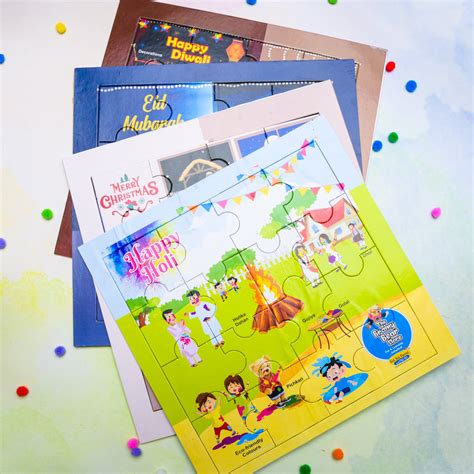 Indian Festivals Jigsaw Puzzles(Set of 4) – The Brainy Bear Store