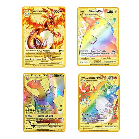 Buy 4 Pokemon Cards Vmax - No Duplicates - Pokemon Deck Box Included ...