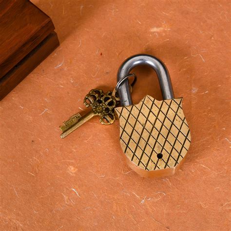Brass Jesus Door Lock With Three Keys (4.5 Inch) – Vedansh Craft