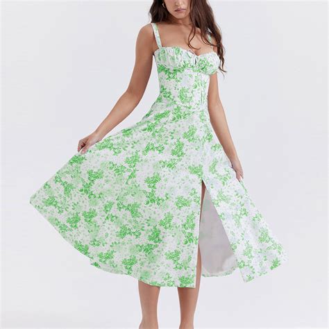 Sakmal Green Spring Dresses for Women 2025 Elegant Long A Line Dress ...