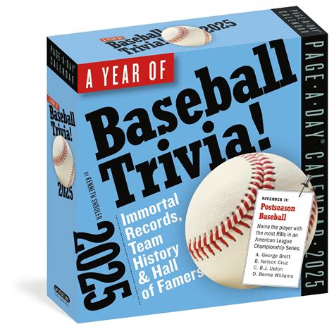 Buy A Year of Baseball Trivia Page-A-Day® 2025: Immortal Records, Team ...