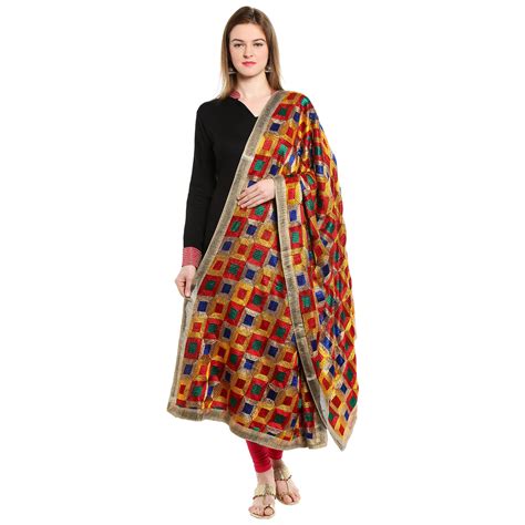 Multicoloured Phulkari Dupatta Dupatta Bazaar