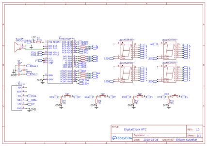 Image result for Circuit Design of Digital Clock Using Microcontroller ATmega328P