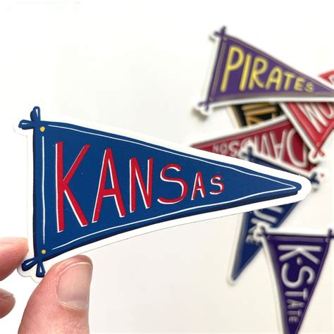 KU Jayhawks Pennant Sticker - Etsy Canada | Pennant, Jayhawks, Ku jayhawks