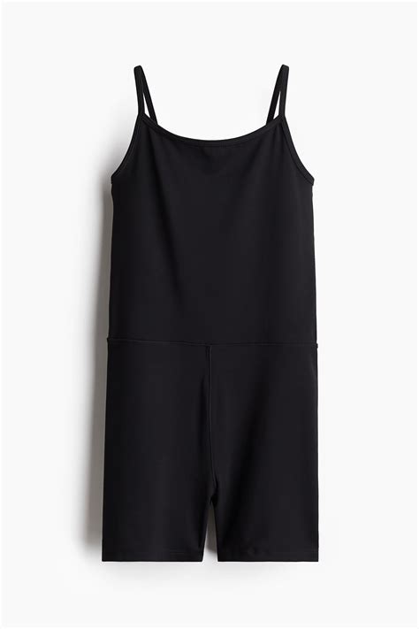Short-leg sports unitard with DryMove™ - Black - Kids | H&M GB