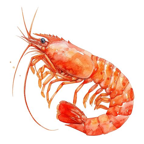 Watercolor Shrimp Clip Art, Watercolor, Ocean, Sea PNG Transparent ...