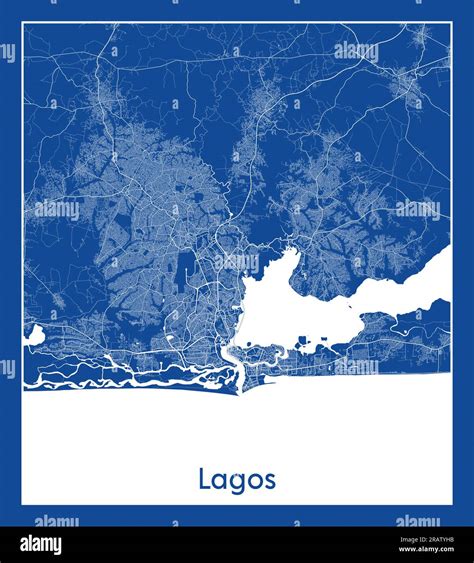 Lagos Nigeria Map Lagos, Nigeria PDF Vector Map With Water In Focus